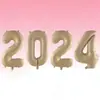 Balões Decorativos de Ano Novo 16 polegadas 32 polegadas 40 polegadas Balões Digitais de Folha de Alumínio 2024 Decoração de Cena para Festa de Ano Novo e Natal