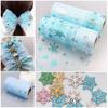 Corte Recto Malla Copo de Nieve Accesorios para la Cabeza con Lazo Grande para Niños Adornos para el Cabello de Cinta Hechos a Mano Horquilla Material DIY R087
