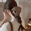 Estilo Francés Retro Tamaño Grande Cuadrado Anillo para el Pelo de Intestino Grande Correa para el Cabello de Alta Calidad para Mujer Adorno para la Cabeza Correa para Cola de Caballo Alta Accesorios para el Cabello