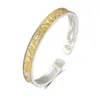 Pulsera de la Fortuna con Mariposa de Esmalte Plateado para Mujer, Diseño Abierto Pintado en Oro Estilo Chino, Pulsera de Plata Pura de Lujo Ligero con Palabras Auspiciosas
