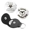 Monedero de Acero Inoxidable para Toma de Decisiones Transfronterizo de Amazon, Token de Abrazo, Estuche de Cuero, Llavero, Regalo de San Valentín, Mayoreo