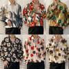 Camisa de hadas para hombre Primavera y Otoño divertida camisa estampada para hombre manga larga estilo Hong Kong suelta moda casual abrigo japonés
