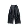 Calça Casual de Viagem de Perna Larga Retro Nova Primavera 2026 Yidao Vintage para Homens, Calça Reta de Cintura Alta de Caimento Solto