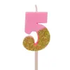 Velas Digitales de Cumpleaños Color Rosa Elegante de 7 Colores Velas Digitales para Pastel Decoración de Ambiente Fabricante Fuente Mayorista