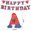 Decoración de Cumpleaños de Princesa para Niños Bandera de Dibujos Animados Spider-Man Minnie Stitch Pancarta de Banderines de Papel