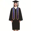 Bufanda de satén bordada de fábrica para graduación, chal honorario, cinta de etiqueta para adultos, estola de graduación