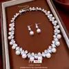 Brincos e Colar de Pérolas Incrustados com Diamantes Estilo Retrô Francês, Corrente de Clavícula Exquisita Estilo Palácio, Conjunto de Joias de Nicho para Mulheres