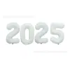 Balão de Ano Novo 2025 Digital de Filme de Alumínio 32 polegadas Combinação de Balões para Decoração de Shopping Center Escola Reunião Anual da Empresa