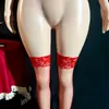 Medias de Rejilla Sexys, Lencería de Estilo Europeo y Americano, Uniforme Largo de Malla con Encaje, Atractivo Ct03