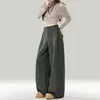 Pantalones de traje retro estilo americano, corte holgado, cintura alta, pierna ancha, pantalones casuales para mujer, pantalones de pierna recta para otoño, pantalones versátiles de largo completo