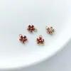 Colgante de Flor de Melocotón de Cinco Pétalos Colorida con Zirconia Incrustada, Chapado en Oro de 14K que Conserva el Color, Colgante para Pendientes Pulsera DIY