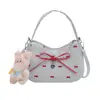 Bolso de Mujer Estilo Coreano Bolso Cruzado Simple Diseño de Nicho Bolso de Hombro 2025 Nuevo Dulce Lazo Bolso de Mano de Moda