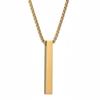 Nuevo Producto Transfronterizo Collar Hip-Hop de Acero Inoxidable para Hombre Collar Tridimensional Rectangular de Acero de Titanio Colgante para Pareja Joyería al por Mayor