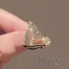 Broche Navegación Suave, Insignia Elegante de Alta Gama para Hombres y Mujeres, Pin de Velero Pequeño, Hebilla Anti-Exposición, Accesorios de Solapa para Traje