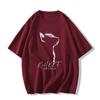 Camiseta Retro de Estilo Americano de Manga Corta para Mujer Verano Holgada Rojo Vino Top de Manga Corta a la Moda Combinable Adelgazante Trendy Ins