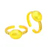 Esperando con ansias Anillo de Piña de Diamante Exquisito Dorado Arena Estilo Chino Nuevo Mismo Estilo Tienda Dorada DIY Alta Retención de Color con Estilo Simple