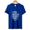 Dia dos Namorados Transfronteiriço Fornecer novos produtos para homens e mulheres Dragão chinês estampado Pullover algodão solto manga curta camiseta feminina