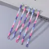 Fivela de Nó de Diamante Patchwork Colorido Acessórios de Chaveiro de Contas Semi-acabadas Feitas à Mão Pingente de Corda Trançada