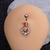 Nuevo viento dulce fresco de chica hot acero inoxidable 316L anillo para ombligo con clavo de circonita super brillante decoración del cordón umbilical venta al por mayor de fábrica comercio exterior