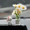 Adornos Creativos para Coche, Lindo Conejo Flor Perfumada para Coche, Mesa de Control Central de Pantalla, Decoración Interior de Coche, Objetos Divertidos, Diosa Popular de Internet