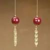 Pendientes de Plata de Ley de Alta Gama Chapados en Plata al por Mayor Alambre para Pendientes de Cinabrio Cola de Fénix Arena Imperial Pendientes de Oro de Arena Púrpura de Alto Contenido