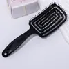 Peine Curvo Grande Peine para Peinar Cabello Esponjoso Mismo Estilo de Tiktok Peine de Paleta Curvo de Dientes Anchos para Cabello Rizado Venta al por Mayor