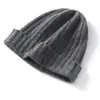 Cachemira Otoño/Invierno 2026 Nuevo Sombrero Casual de Punto de Color Sólido de Alta Gama para Mujer, Cálido para Exteriores, Pesado, de Canalé