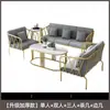 Sofá Moderno Minimalista de Ferro Dourado de Luxo Leve, Cadeira Sofá Individual Popular para Lojas de Roupas, Conjunto de Sofá e Mesa de Centro para Sala de Estar