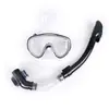 Óculos de mergulho de vidro temperado com armação grande integrada, tubo de snorkel full-dry, conjunto anti-vazamento de água, equipamento de snorkeling