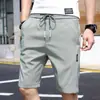 Pantalones Cortos de Seda Helada para Hombre, Nuevo Estilo Coreano de Verano, Corte Holgado, Empalme Elástico con Etiquetas, Pantalones Cortos de Longitud Media para Playa