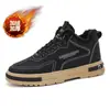 Moda Hombres Nuevos Zapatos de Invierno de Terciopelo Estilo Martin, Zapatos de Trabajo Juveniles para Exteriores, Tenis de Suela Gruesa para Dropshipping