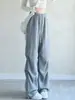 Pantalones deportivos de paracaídas de marca independiente para mujer, nuevos pantalones de pierna ancha fluidos de cintura alta para primavera y otoño, pantalones de chándal holgados para personas petite