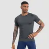 Camisetas Deportivas de Manga Corta Elásticas Ajustadas de Secado Rápido Estilo Europeo y Americano para Baloncesto Masculino, Yoga, Fitness, Entrenamiento