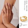 Anillo de apertura de cadena con temperamento retro francés para mujer, venta al por mayor, acero de titanio, oro de 18 quilates, joyería hueca sin decoloración