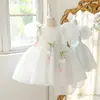 Nuevo Vestido de Princesa para Niñas Mayores de Amazon con Mangas Abullonadas y Lazo Vestido de Malla para Niñas Vestido de Noche