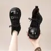 Botas Martin de tacón alto adelgazantes de venta caliente para mujer 2026 Nuevo Otoño Invierno Punta Redonda Hace que los Pies Parezcan Más Pequeños Estilo Británico Botines de Suela Gruesa para Mujer