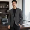Traje Casual para Hombre 2026 Otoño e Invierno Tejido de Lana de Punto de un Solo Botón de Alta Gama para Negocios Juventud Traje de Calidad Chaqueta de Moda