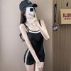Nuevo Traje de Baño Profesional de Carreras de Estilo Deportivo para Mujer, Push-Up para Busto Pequeño, Cubre Vientre, Adelgazante, Conservador, de Una Pieza, Bóxer, para Aguas Termales