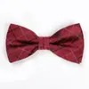 Pajarita Roja Formal para Cita de Hombre Patrón Borgoña Pajarita de Novio Doble Capa para Boda de Hombre Padrinos de Boda Negro