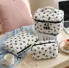 Bolsa de mano acolchada estilo coreano con lazo y colgante de perla, bolsa de almacenamiento, monedero portátil para chicas