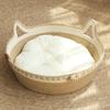 Ninho de Rattan para Gatos, Arranhador para Gatos, Ninho para Dormir para Gatos Universal para Quatro Estações Tecido à Mão em Peça Única, Cama para Gatos Lavável e que Não Solta Pelos