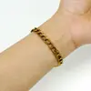 Pulsera de Acero Inoxidable Estilo Ins Transfronterizo con Oro Real de 18K con un Toque de Alta Gama, Cadena Cubana Lisa Cadena Metálica Pulsera Minimalista