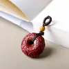 Colgante Pequeño Tejido a Mano Flor de Ciruelo Cinabrio, Pulsera de Joyería Estilo Chino, Collar, Colgante, Accesorio, Pasador de Pelo, Adorno para el Cabello Materiales