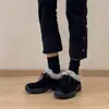 Zapatos de Algodón para Nieve de Tacón Alto con Forro Polar Modelo 2026 Suela Gruesa Punta Redonda Con Cordones Temperamento de Moda Elegante Versátil Zapatos Cálidos de Piel