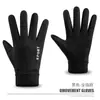 Luvas masculinas e femininas de tricô camurça com punho touch screen para outono e inverno, quentes, para atividades ao ar livre, ciclismo, luvas de dois dedos, meio dedo, forradas com fleece, espessadas