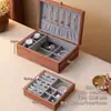 Caja de almacenamiento para joyas de madera maciza, exquisita y de alta gama, regalo de boda, gran capacidad para collares, pendientes, anillos y accesorios