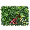 Pared de plantas de césped artificial para decoración de fachadas y paredes, césped artificial de plástico de Milán, pared de flores de fondo de plantas verdes artificiales