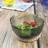 Ruxue Estilo Japonés Martillado Patrón de Malla Vidrio Cristalino Engrosado Phnom Penh Ensaladera Hogar Transparente Phnom Penh Plato de Fruta Tazón de Sopa