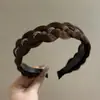 Peluca de diadema con pedrería brillante integrada, accesorio para el cabello trenzado de espina de pez para cubrir la línea del cabello y aumentar el volumen del cabello