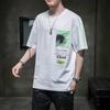 Camiseta Masculina de Manga Curta 2026 Verão Nova Tendência Algodão Puro Estampada Gola Redonda Solta Camiseta Básica Estudante